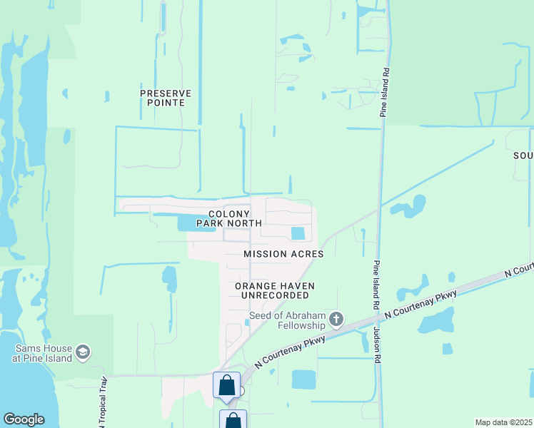map of restaurants, bars, coffee shops, grocery stores, and more near 345 Kelly Street in Merritt Island