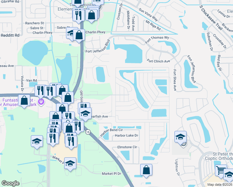 map of restaurants, bars, coffee shops, grocery stores, and more near 5539 R D Avenue in Orlando
