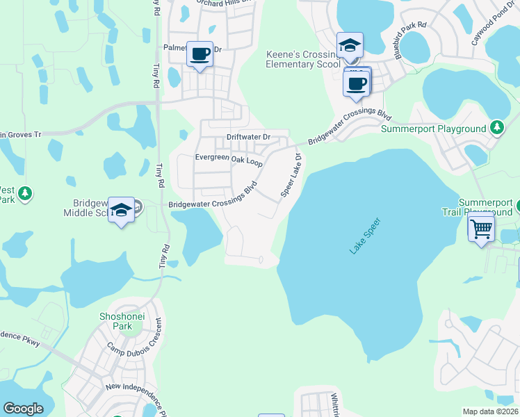 map of restaurants, bars, coffee shops, grocery stores, and more near 14955 Speer Lake Drive in Winter Garden