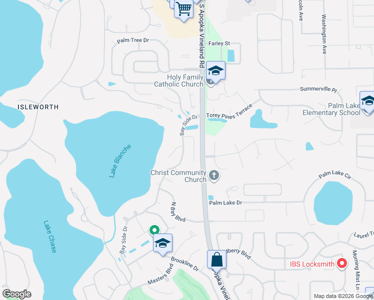 map of restaurants, bars, coffee shops, grocery stores, and more near 5329 Bay Side Drive in Orlando