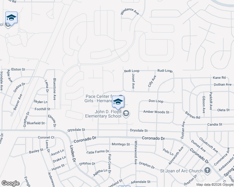 map of restaurants, bars, coffee shops, grocery stores, and more near 13081 Sigmund Street in Spring Hill