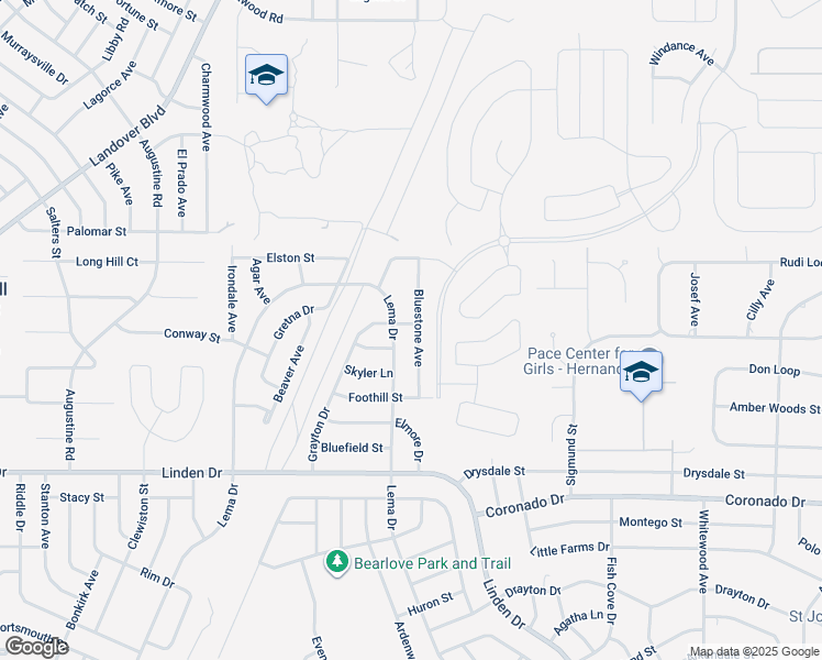 map of restaurants, bars, coffee shops, grocery stores, and more near 3290 Bluestone Avenue in Spring Hill