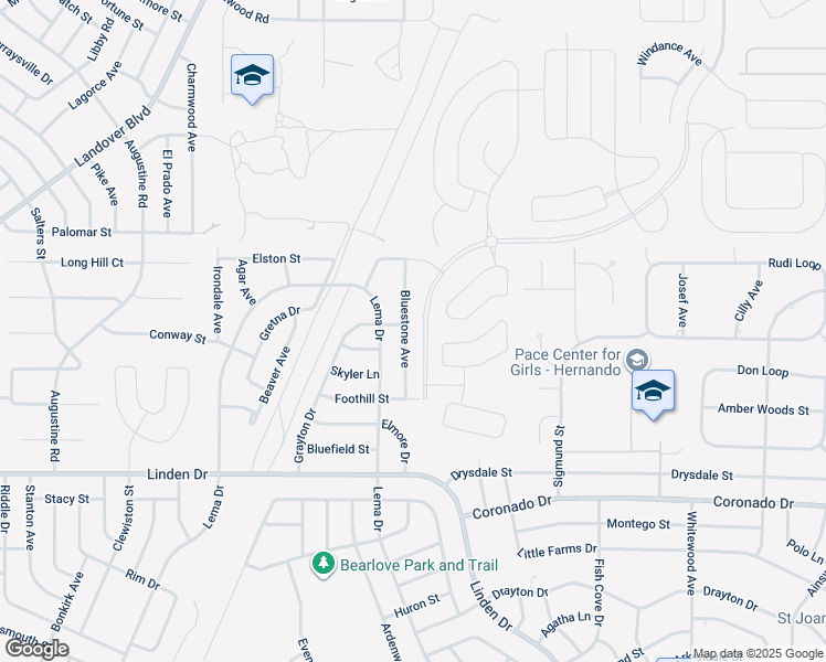 map of restaurants, bars, coffee shops, grocery stores, and more near 3290 Bluestone Avenue in Spring Hill