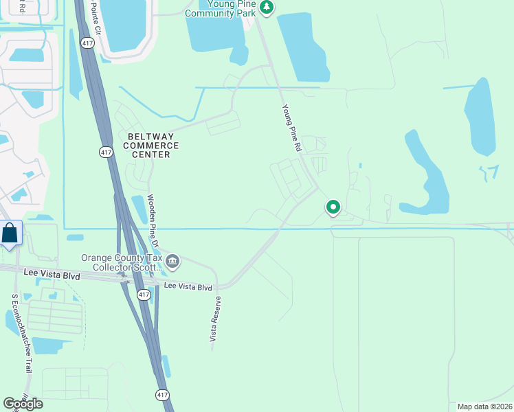 map of restaurants, bars, coffee shops, grocery stores, and more near 10910 Lee Vista Boulevard in Orlando