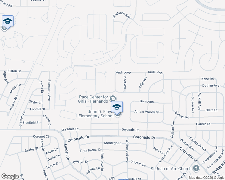 map of restaurants, bars, coffee shops, grocery stores, and more near 13081 Sigmund Street in Spring Hill