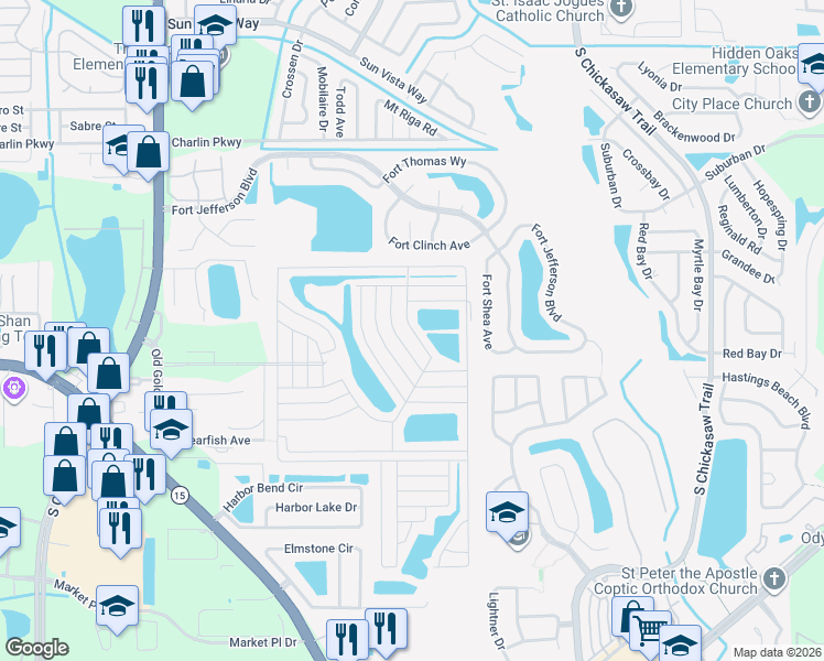 map of restaurants, bars, coffee shops, grocery stores, and more near 5456 Patricia Drive in Orlando