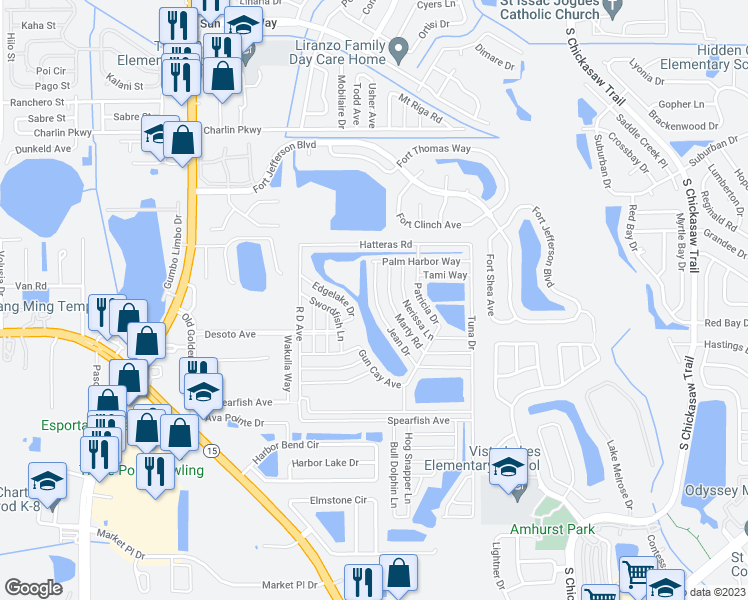 map of restaurants, bars, coffee shops, grocery stores, and more near 5442 Jean Drive in Orlando