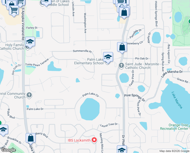 map of restaurants, bars, coffee shops, grocery stores, and more near 8535 Summerville Place in Orlando