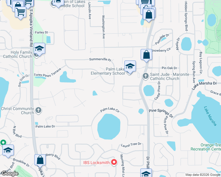 map of restaurants, bars, coffee shops, grocery stores, and more near 8535 Summerville Place in Orlando