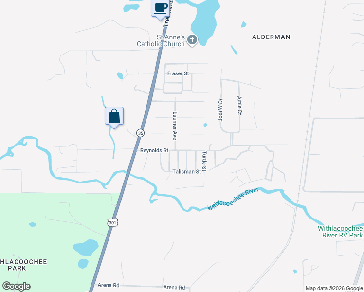 map of restaurants, bars, coffee shops, grocery stores, and more near 34921 Reynolds Street in Dade City
