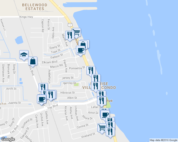 map of restaurants, bars, coffee shops, grocery stores, and more near 7040 N US 1 in Cocoa