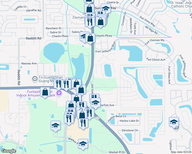 map of restaurants, bars, coffee shops, grocery stores, and more near 4405 Saint Florian Way in Orlando