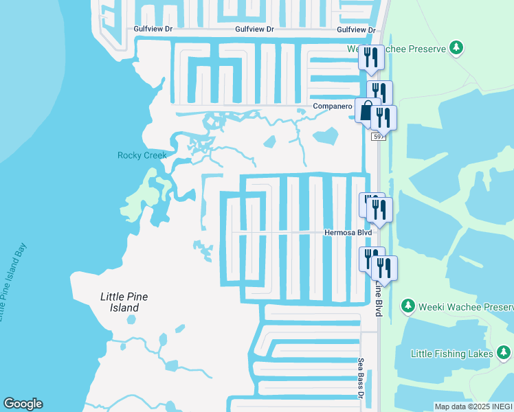 map of restaurants, bars, coffee shops, grocery stores, and more near 3348 Scarlet Sage Drive in Hernando Beach