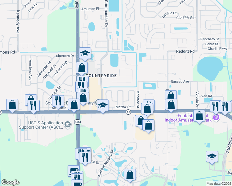 map of restaurants, bars, coffee shops, grocery stores, and more near 4895 Headlee Drive in Orlando