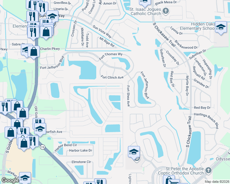 map of restaurants, bars, coffee shops, grocery stores, and more near 8216 Palm Harbor Way in Orlando