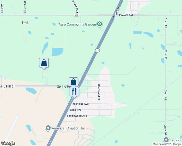 map of restaurants, bars, coffee shops, grocery stores, and more near 18077 Spangler Avenue in Brooksville