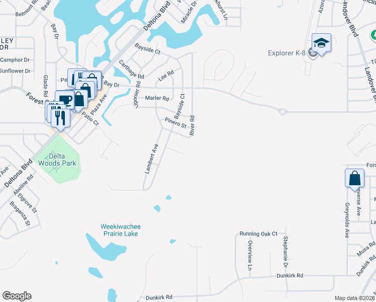 map of restaurants, bars, coffee shops, grocery stores, and more near 9360 Sesame Court in Spring Hill