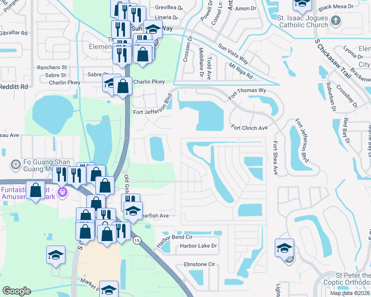 map of restaurants, bars, coffee shops, grocery stores, and more near 5375 R D Avenue in Orlando
