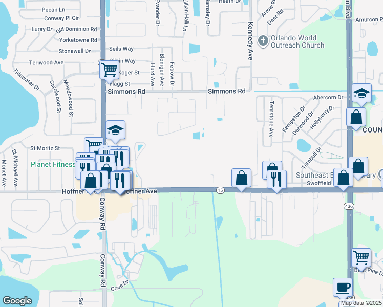 map of restaurants, bars, coffee shops, grocery stores, and more near in Belle Isle