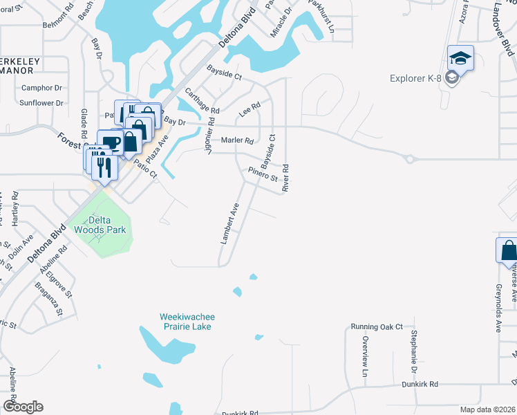 map of restaurants, bars, coffee shops, grocery stores, and more near 9320 Sesame Court in Spring Hill