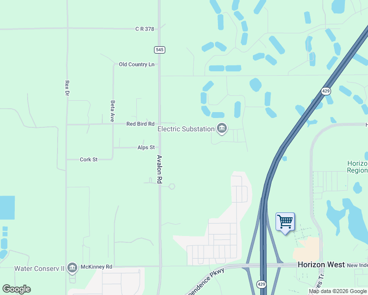 map of restaurants, bars, coffee shops, grocery stores, and more near 5477 Avalon Road in Winter Garden