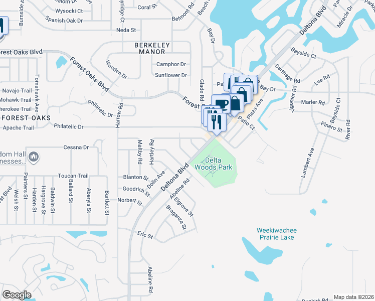 map of restaurants, bars, coffee shops, grocery stores, and more near 3496 Orion Road in Spring Hill