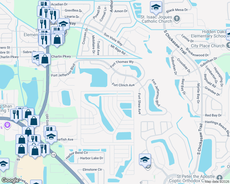 map of restaurants, bars, coffee shops, grocery stores, and more near 8119 Palm Harbor Way in Orlando