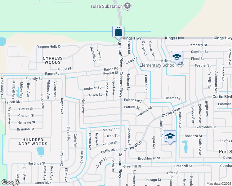 map of restaurants, bars, coffee shops, grocery stores, and more near 7155 Export Avenue in Cocoa