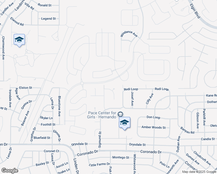 map of restaurants, bars, coffee shops, grocery stores, and more near 12593 Wind Chime Court in Spring Hill