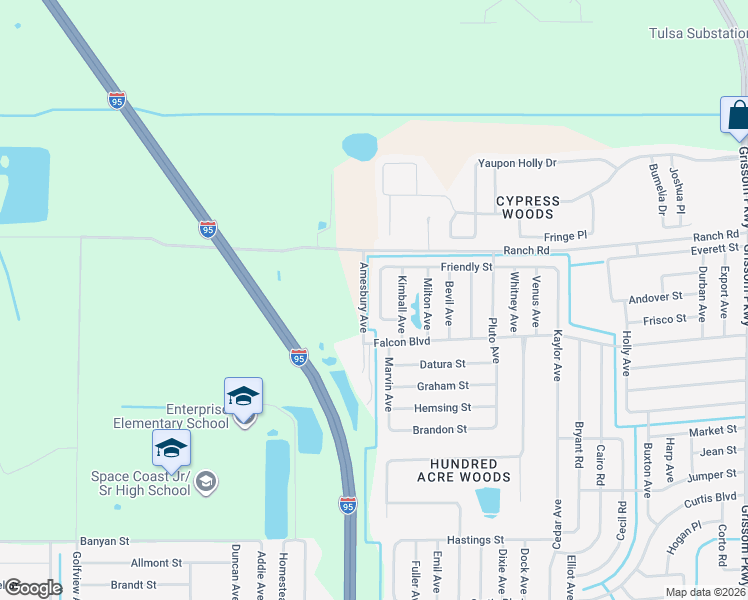 map of restaurants, bars, coffee shops, grocery stores, and more near 7220 Freeport Road in Cocoa