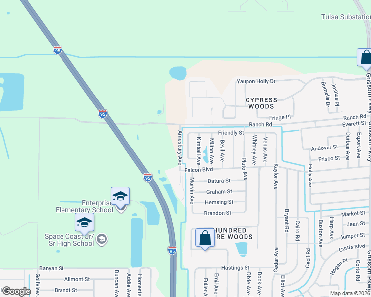 map of restaurants, bars, coffee shops, grocery stores, and more near 7220 Freeport Road in Cocoa