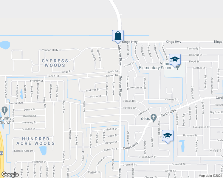 map of restaurants, bars, coffee shops, grocery stores, and more near 7225 Export Avenue in Cocoa