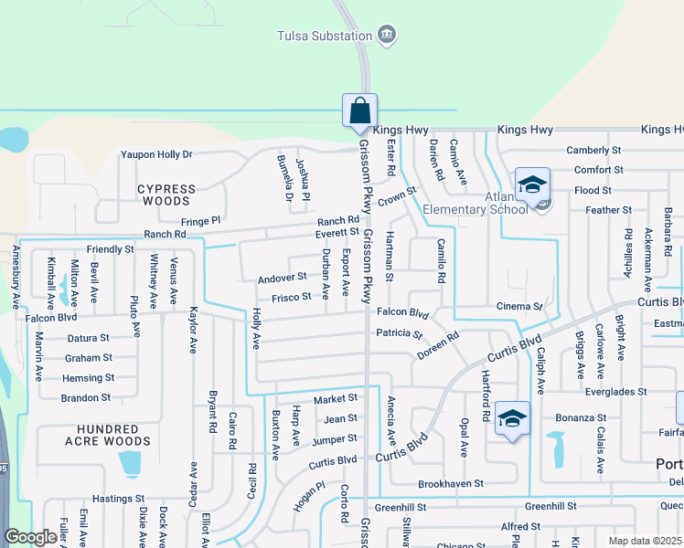 map of restaurants, bars, coffee shops, grocery stores, and more near 7225 Export Avenue in Cocoa