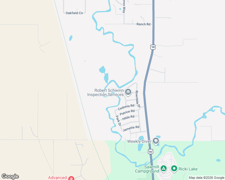 map of restaurants, bars, coffee shops, grocery stores, and more near 3423 Riderwood Drive in Dade City