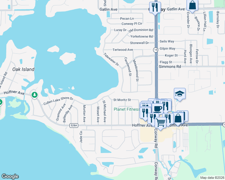 map of restaurants, bars, coffee shops, grocery stores, and more near 3525 Cullen Lake Shore Drive in Belle Isle