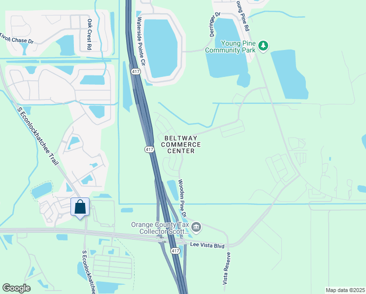 map of restaurants, bars, coffee shops, grocery stores, and more near 9504 Brown Burrow Street in Orlando