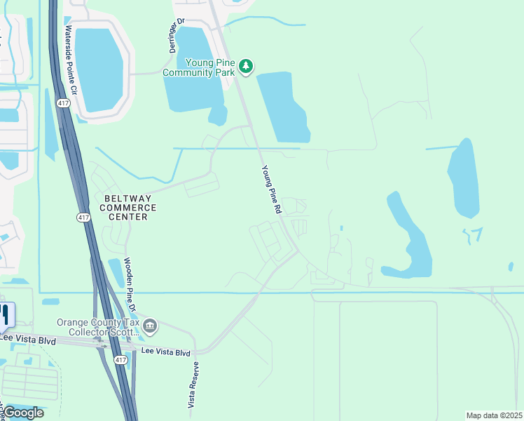 map of restaurants, bars, coffee shops, grocery stores, and more near 5360 Young Pine Road in Orlando