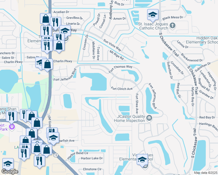 map of restaurants, bars, coffee shops, grocery stores, and more near 8366 Fort Clinch Avenue in Orlando