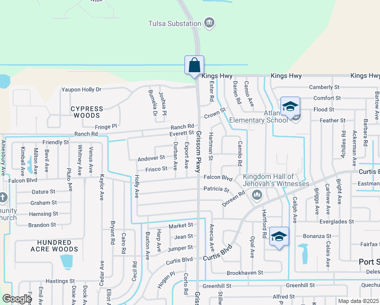 map of restaurants, bars, coffee shops, grocery stores, and more near 7225 Export Avenue in Cocoa
