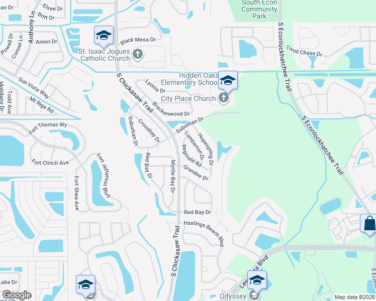 map of restaurants, bars, coffee shops, grocery stores, and more near 4743 Lumberton Drive in Orlando