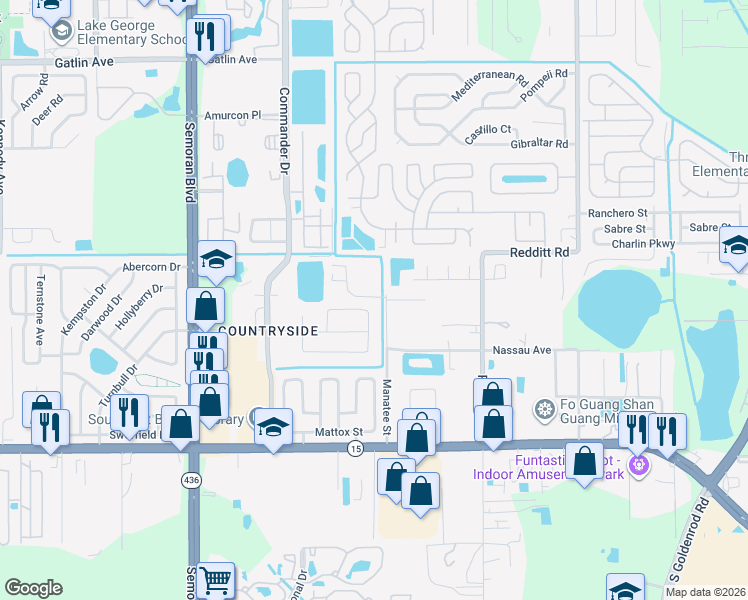 map of restaurants, bars, coffee shops, grocery stores, and more near 5993 Brown Bark Drive in Orlando