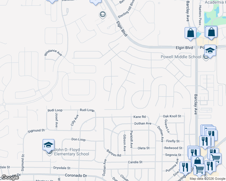 map of restaurants, bars, coffee shops, grocery stores, and more near 3449 Indian River Street in Spring Hill