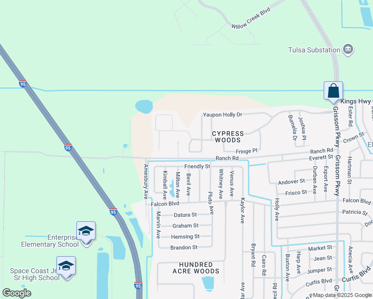 map of restaurants, bars, coffee shops, grocery stores, and more near 5653 Yaupon Holly Drive in Cocoa