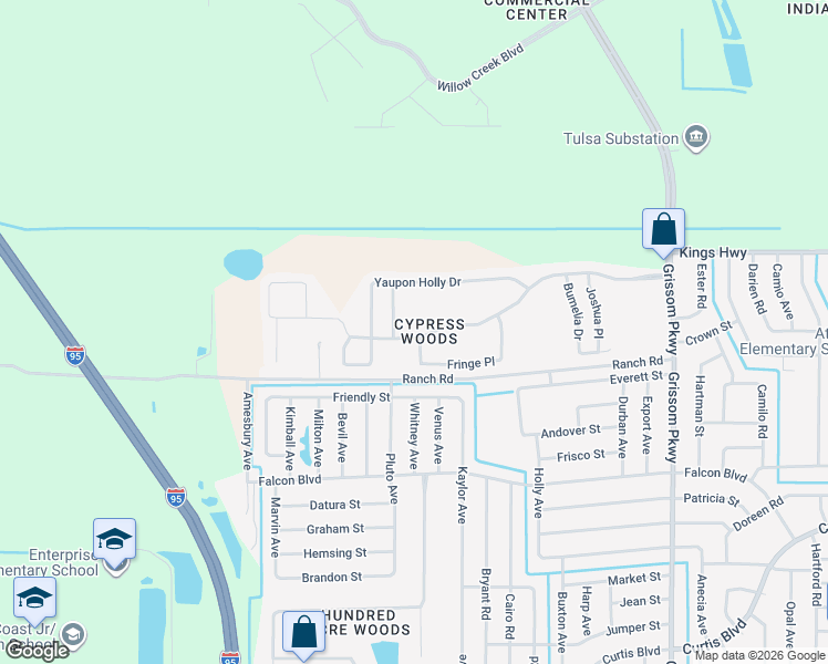 map of restaurants, bars, coffee shops, grocery stores, and more near 5380 Cinnamon Fern Blvd in Cocoa