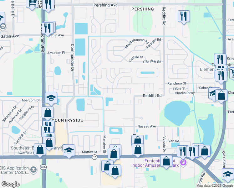map of restaurants, bars, coffee shops, grocery stores, and more near 2818 Hitching Post Lane in Orlando