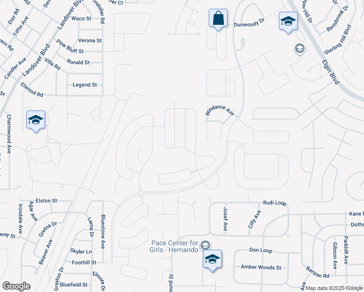 map of restaurants, bars, coffee shops, grocery stores, and more near 3563 Windance Ave in Spring Hill
