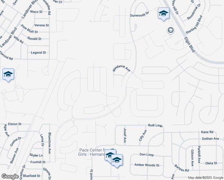 map of restaurants, bars, coffee shops, grocery stores, and more near 3563 Windance Avenue in Spring Hill