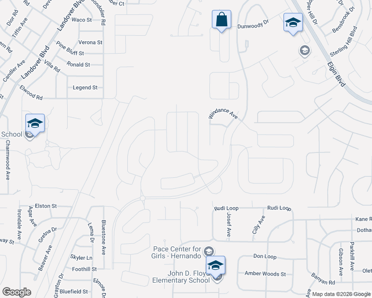 map of restaurants, bars, coffee shops, grocery stores, and more near 3563 Windance Ave in Spring Hill