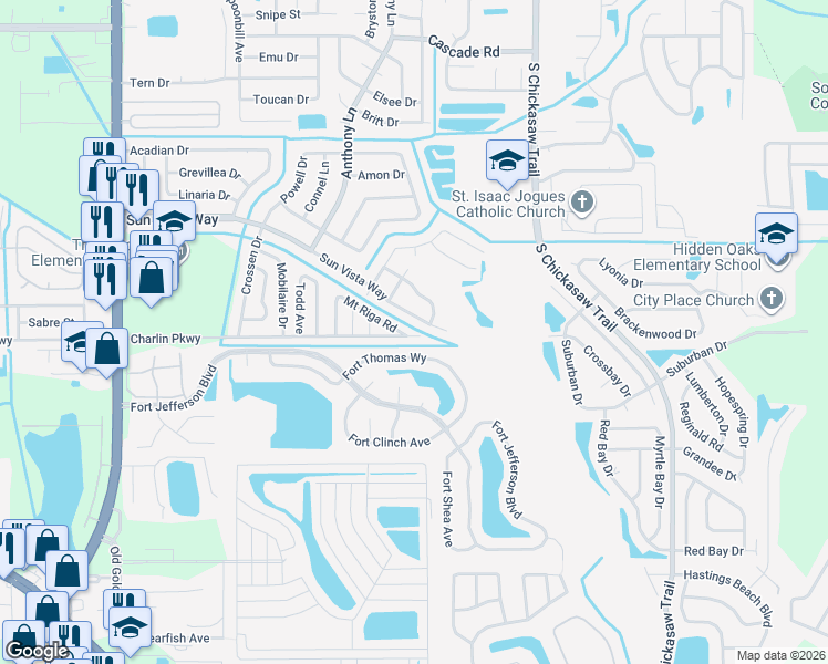 map of restaurants, bars, coffee shops, grocery stores, and more near 8387 Fort Thomas Way in Orlando