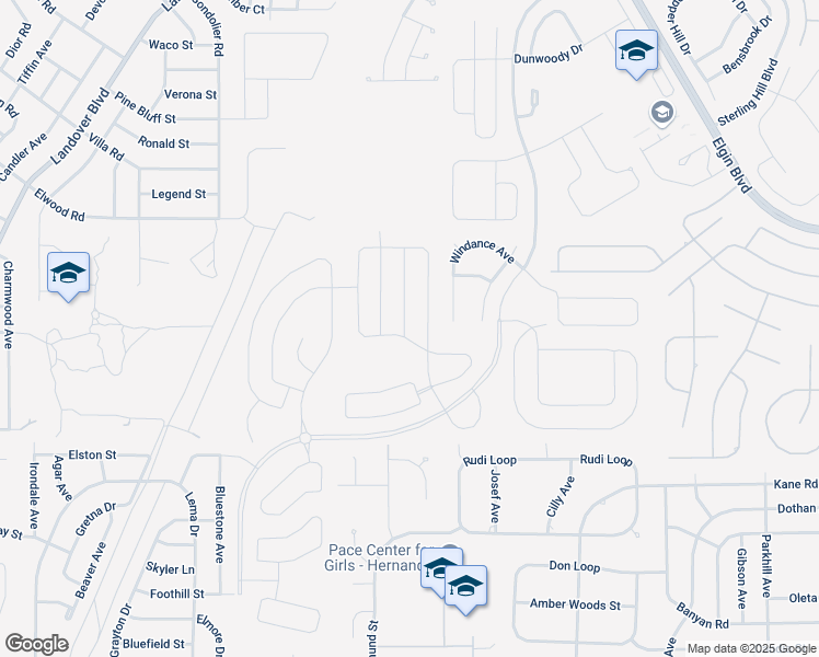 map of restaurants, bars, coffee shops, grocery stores, and more near 3563 Windance Ave in Spring Hill